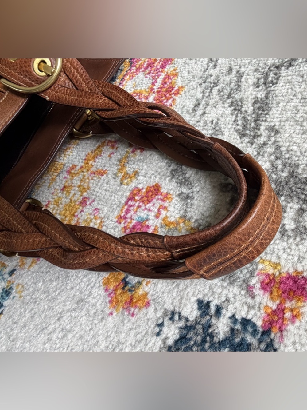 2006 Coach Mia SoHo Tote Whiskey Braided Straps Leather Vintage Y2K Satchel - Picture 8 of 12